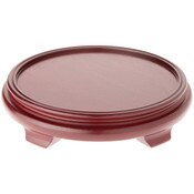 Plymor Red Round Wood Veneer Footed Display Base, 11.75" W x 11.75" D x 2.25" H (10" Display Diameter)
