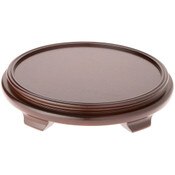 Plymor Walnut Round Wood Veneer Footed Display Base, 13.875" W x 13.875" D x 2.5" H (12" Display Diameter)