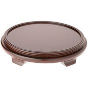 Plymor Walnut Round Wood Veneer Footed Display Base, 13.875" W x 13.875" D x 2.5" H (12" Display Diameter)