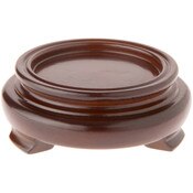 Plymor Walnut Round Wood Veneer Footed Display Base, 2.75" W x 2.75" D x 1" H (1.875" Display Diameter)