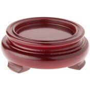 Plymor Red Round Wood Veneer Footed Display Base, 2.75" W x 2.75" D x 1" H (1.875" Display Diameter)