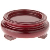 Plymor Red Round Wood Veneer Footed Display Base, 2.75" W x 2.75" D x 1" H (1.875" Display Diameter)