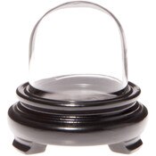 Plymor 1.875" x 1.875" Mini Glass Display Dome Cloche (Black Wood Veneer Footed Base)