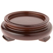 Plymor Walnut Round Wood Veneer Footed Display Base, 3" W x 3" D x 1.25" H (2" Display Diameter)