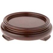 Plymor Walnut Round Wood Veneer Footed Display Base, 3.625" W x 3.625" D x 1.25" H (2.5" Display Diameter)