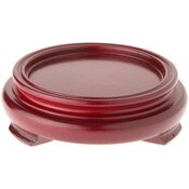 Plymor Red Round Wood Veneer Footed Display Base, 3.625" W x 3.625" D x 1.25" H (2.5" Display Diameter)