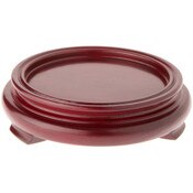 Plymor Red Round Wood Veneer Footed Display Base, 4.125" W x 4.125" D x 1" H (3" Display Diameter)