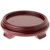 Plymor Red Round Wood Veneer Footed Display Base, 6" W x 6" D x 1.75" H (4.5" Display Diameter)