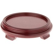 Plymor Red Round Wood Veneer Footed Display Base, 7" W x 7" D x 1.5" H (5.5" Display Diameter)