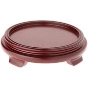 Plymor Red Round Wood Veneer Footed Display Base, 7" W x 7" D x 1.5" H (5.5" Display Diameter)