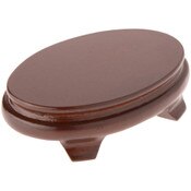 Plymor Walnut Oval Wood Veneer Footed Display Base, 4.375" W x 2.875" D x 1.25" H (4" x 2.5" Display Area)