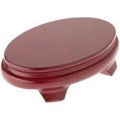 Plymor Red Oval Wood Veneer Footed Display Base, 4.375" W x 2.875" D x 1.25" H (4" x 2.5" Display Area)
