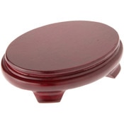 Plymor Red Oval Wood Veneer Footed Display Base, 5.5" W x 4" D x 1.25" H (5" x 3.5" Display Area)