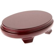 Plymor Red Oval Wood Veneer Footed Display Base, 6.375" W x 4.375" D x 1.5" H (6" x 4" Display Area)