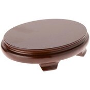 Plymor Walnut Oval Wood Veneer Footed Display Base, 8.25" W x 6.25" D x 1.75" H (8" x 6" Display Area)