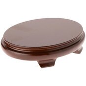 Plymor Walnut Oval Wood Veneer Footed Display Base, 8.25" W x 6.25" D x 1.75" H (8" x 6" Display Area)