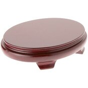 Plymor Red Oval Wood Veneer Footed Display Base, 8.25" W x 6.25" D x 1.75" H (8" x 6" Display Area)