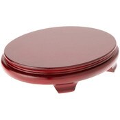 Plymor Red Oval Wood Veneer Footed Display Base, 9.5" W x 7.5" D x 2" H (9" x 7" Display Area)