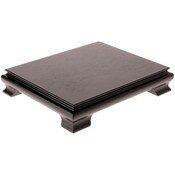 Plymor Black Rectangular Wood Veneer Footed Display Base, 10.625" W x 8.625" D x 2" H (10" x 8" Display Area)