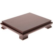 Plymor Walnut Rectangular Wood Veneer Footed Display Base, 10.625" W x 8.625" D x 2" H (10" x 8" Display Area)