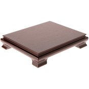 Plymor Walnut Rectangular Wood Veneer Footed Display Base, 10.625" W x 8.625" D x 2" H (10" x 8" Display Area)