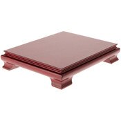 Plymor Red Rectangular Wood Veneer Footed Display Base, 10.625" W x 8.625" D x 2" H (10" x 8" Display Area)
