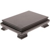 Plymor Black Rectangular Wood Veneer Footed Display Base, 6.5" W x 4.375" D x 2.5" H (6" x 4" Display Area)