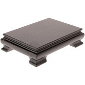 Plymor Black Rectangular Wood Veneer Footed Display Base, 6.5" W x 4.375" D x 2.5" H (6" x 4" Display Area)
