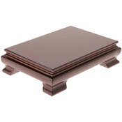 Plymor Walnut Rectangular Wood Veneer Footed Display Base, 6.5" W x 4.375" D x 2.5" H (6" x 4" Display Area)