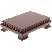 Plymor Walnut Rectangular Wood Veneer Footed Display Base, 6.5" W x 4.375" D x 2.5" H (6" x 4" Display Area)