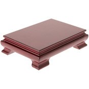 Plymor Red Rectangular Wood Veneer Footed Display Base, 6.5" W x 4.375" D x 2.5" H (6" x 4" Display Area)