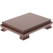 Plymor Walnut Rectangular Wood Veneer Footed Display Base, 7.5" W x 5.5" D x 2.5" H (7" x 5" Display Area)