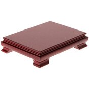Plymor Red Rectangular Wood Veneer Footed Display Base, 7.5" W x 5.5" D x 2.5" H (7" x 5" Display Area)