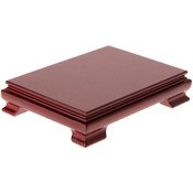 Plymor Red Rectangular Wood Veneer Footed Display Base, 7.5" W x 5.5" D x 2.5" H (7" x 5" Display Area)