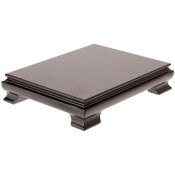 Plymor Black Rectangular Wood Veneer Footed Display Base, 8.375" W x 6.375" D x 1.75" H (8" x 6" Display Area)