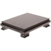 Plymor Black Rectangular Wood Veneer Footed Display Base, 8.375" W x 6.375" D x 1.75" H (8" x 6" Display Area)