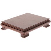 Plymor Walnut Rectangular Wood Veneer Footed Display Base, 8.375" W x 6.375" D x 1.75" H (8" x 6" Display Area)
