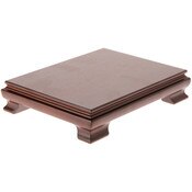 Plymor Walnut Rectangular Wood Veneer Footed Display Base, 8.375" W x 6.375" D x 1.75" H (8" x 6" Display Area)