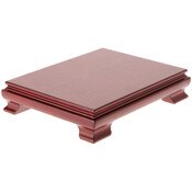 Plymor Red Rectangular Wood Veneer Footed Display Base, 8.375" W x 6.375" D x 1.75" H (8" x 6" Display Area)