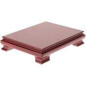 Plymor Red Rectangular Wood Veneer Footed Display Base, 8.375" W x 6.375" D x 1.75" H (8" x 6" Display Area)