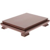 Plymor Walnut Rectangular Wood Veneer Footed Display Base, 9.625" W x 7.625" D x 1.75" H (9" x 7" Display Area)