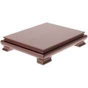Plymor Walnut Rectangular Wood Veneer Footed Display Base, 9.625" W x 7.625" D x 1.75" H (9" x 7" Display Area)