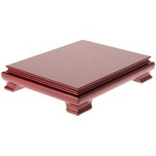 Plymor Red Rectangular Wood Veneer Footed Display Base, 9.625" W x 7.625" D x 1.75" H (9" x 7" Display Area)