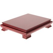 Plymor Red Rectangular Wood Veneer Footed Display Base, 9.625" W x 7.625" D x 1.75" H (9" x 7" Display Area)