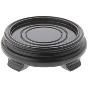Plymor Black Round Wood Veneer Footed Display Base, 4.75" W x 4.75" D x 1.25" H (3.5" Display Diameter)