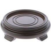 Plymor Walnut Round Wood Veneer Footed Display Base, 4.75" W x 4.75" D x 1.25" H (3.5" Display Diameter)