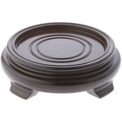 Plymor Walnut Round Wood Veneer Footed Display Base, 4.75" W x 4.75" D x 1.25" H (3.5" Display Diameter)