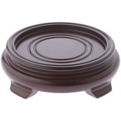 Plymor Red Round Wood Veneer Footed Display Base, 4.75" W x 4.75" D x 1.25" H (3.5" Display Diameter)