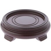 Plymor Red Round Wood Veneer Footed Display Base, 4.75" W x 4.75" D x 1.25" H (3.5" Display Diameter)