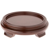 Plymor Walnut Round Wood Veneer Footed Display Base, 6.25" W x 6.25" D x 1.5" H (5" Display Diameter)